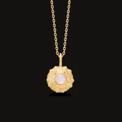 Studio Z Urchin Elegance Forgyldt Halskæde med Rosa Zirkonia