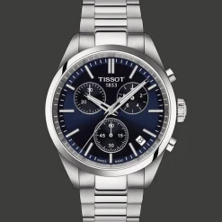 TISSOT PR 100 CHRONOGRAPH MED BLÅ URSKIVE