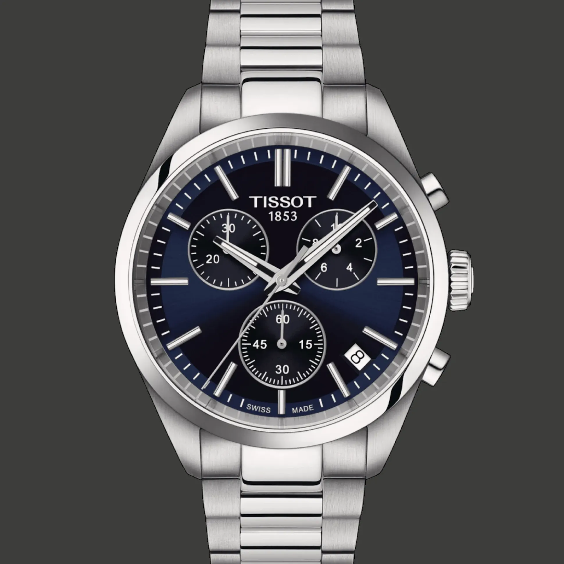 TISSOT PR 100 CHRONOGRAPH MED BLÅ URSKIVE