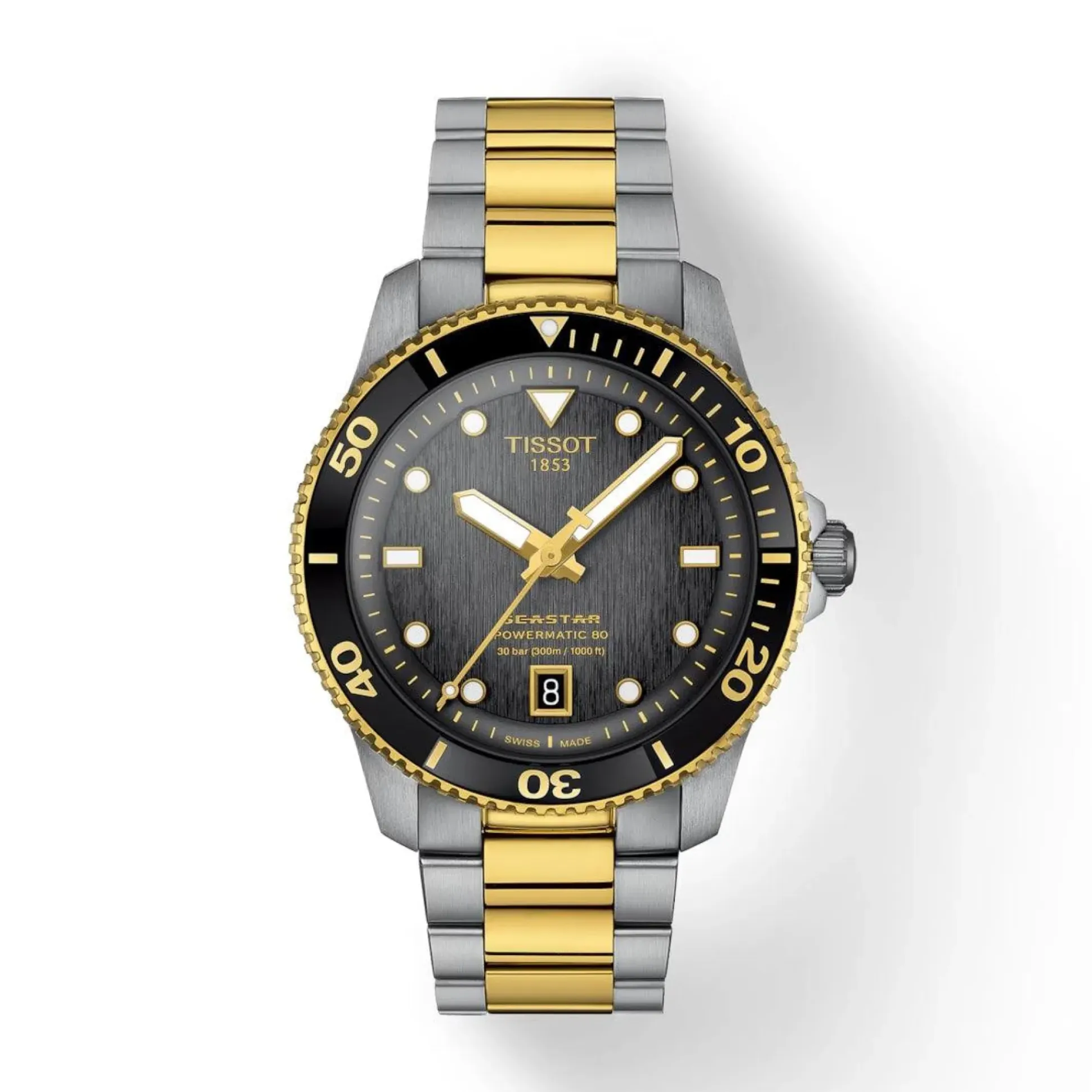 Tissot Seastar 1000 Powermatic 80 - Sort Urskive m. Guld PVD