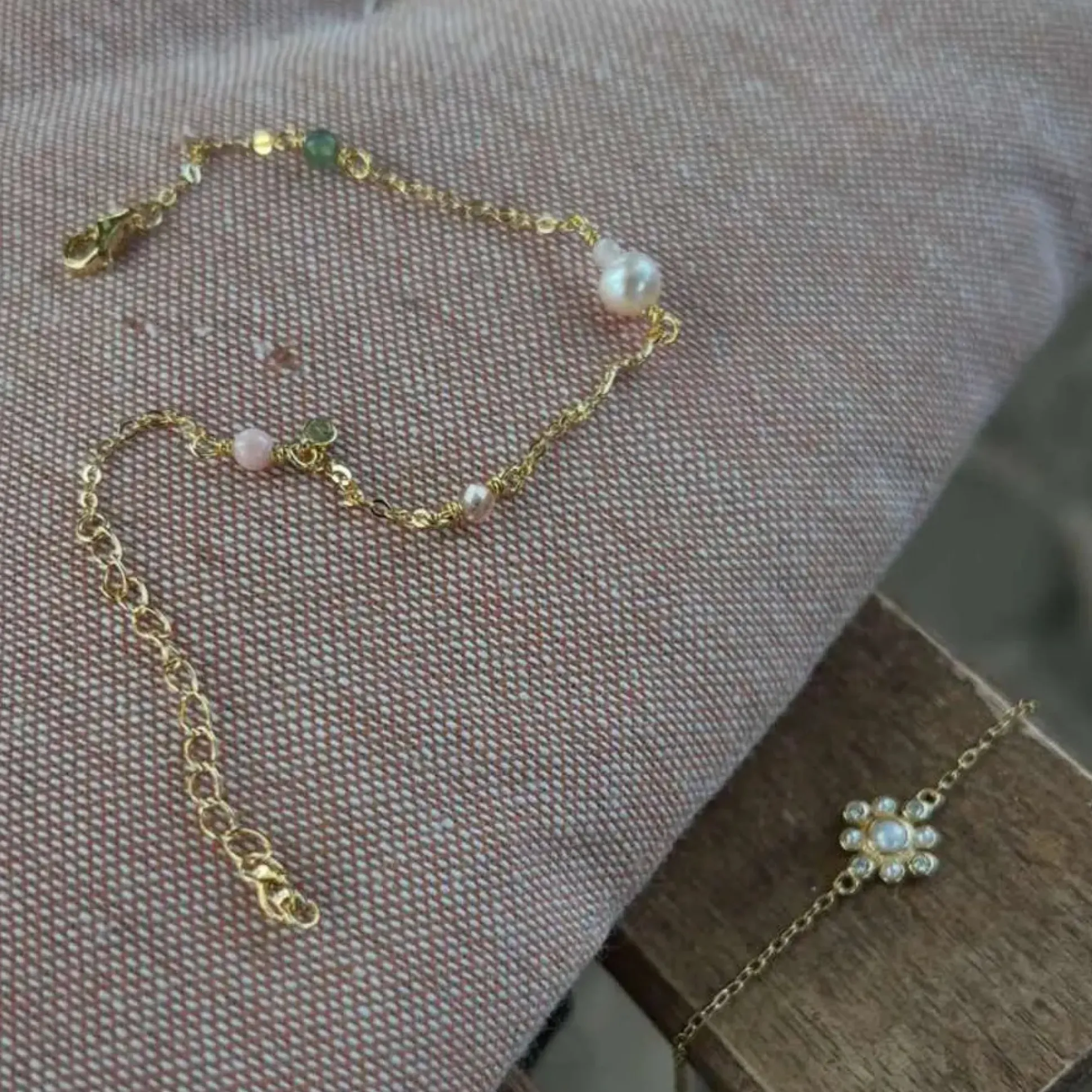 Wioga Grace Forgyldt Armbånd Med Perler